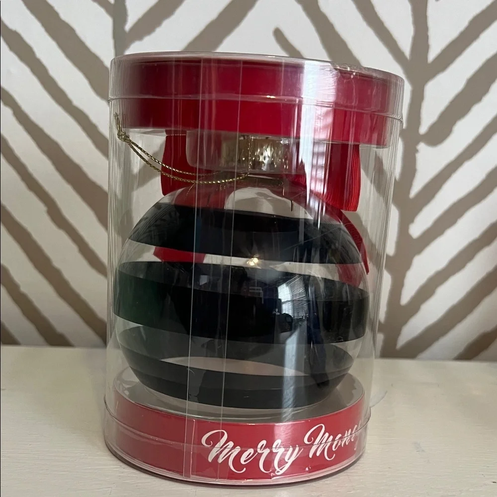 Black and Gold Striped “E” Ornament